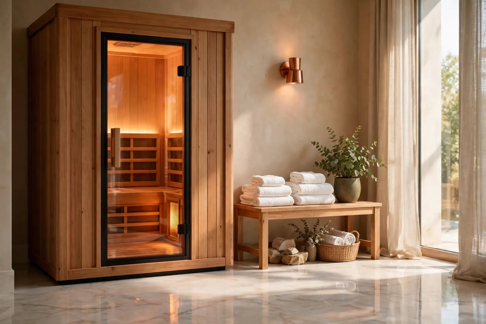 Sauna accessory bundle — backrest towel set aromatherapy for home sauna
