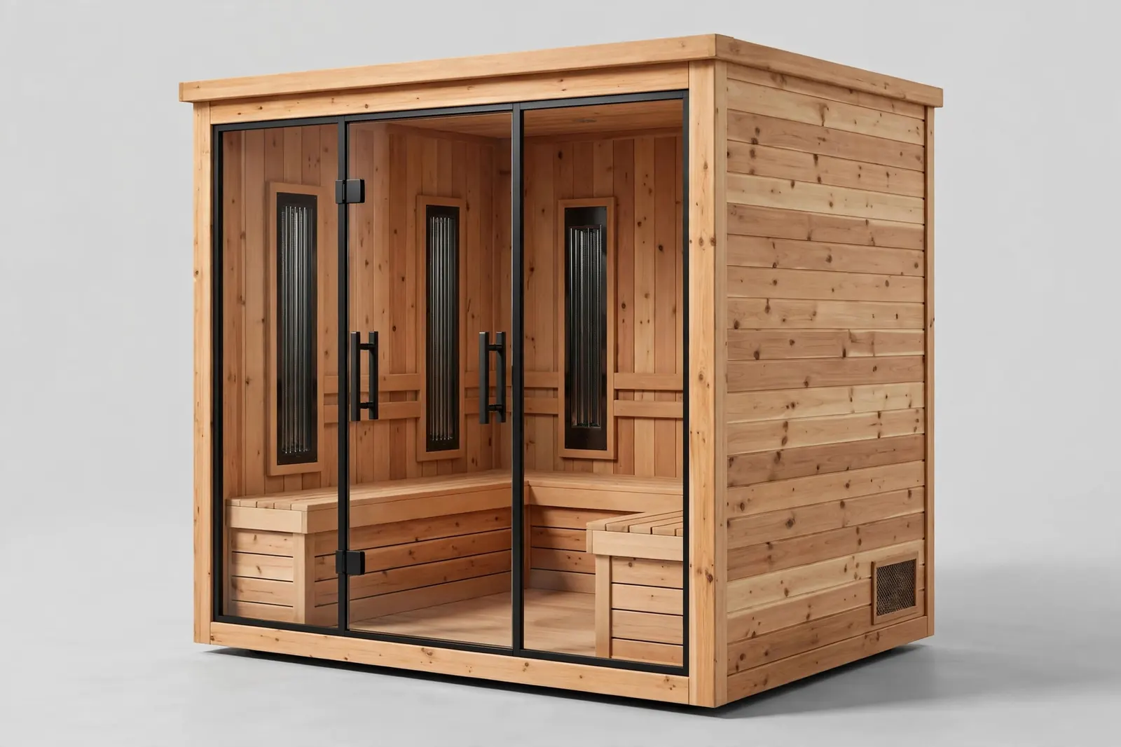 3 person infrared sauna for home — Aura Trio spacious luxury home sauna