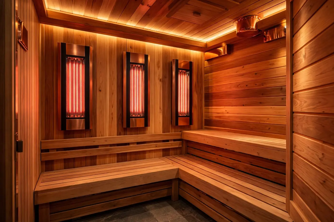 Luxury infrared sauna cedar interior
